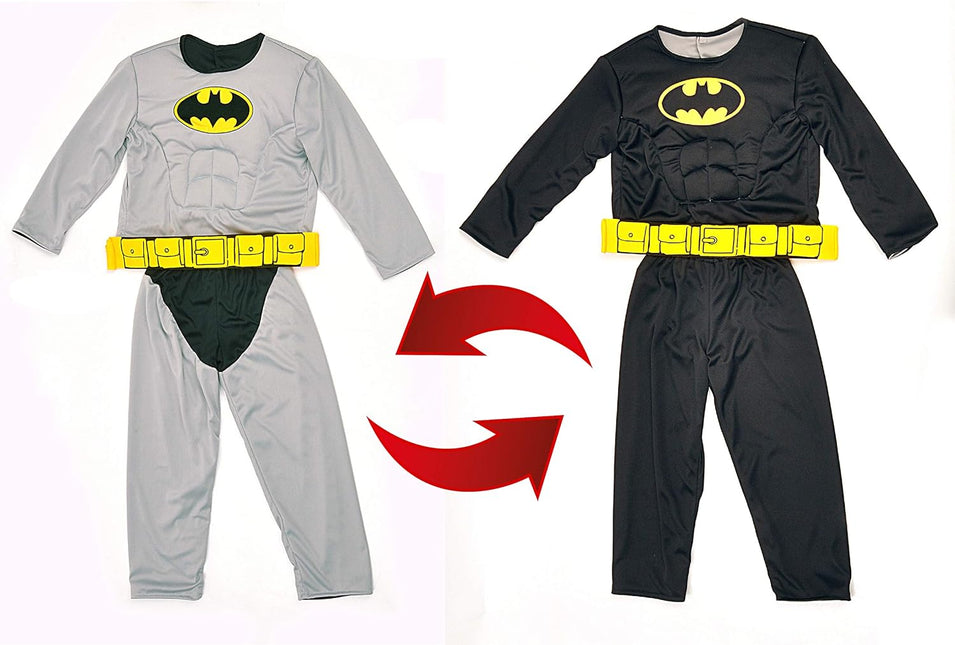 BATMAN PUKU REVERSIBILE GRIGIO/NERO C/MUSCOLI Lapsi