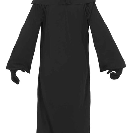Halloween-puku, musta, lapsille, tummanpunaiset silmät