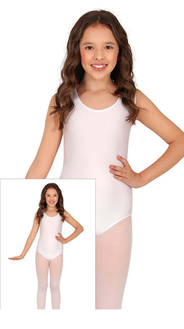 Tytön valkoinen trikoo Hihaton