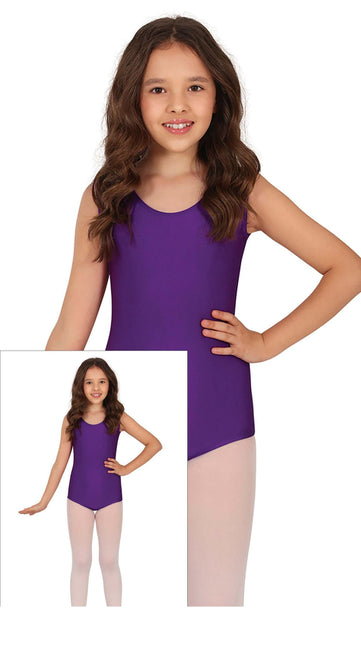 Tytön violetti trikoo hihaton