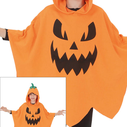 Halloween-poncho lapsille, kurpitsa