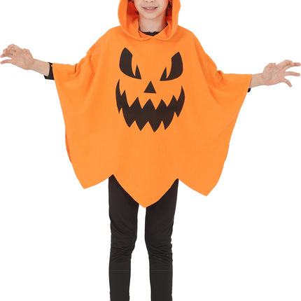 Halloween-poncho lapsille, kurpitsa