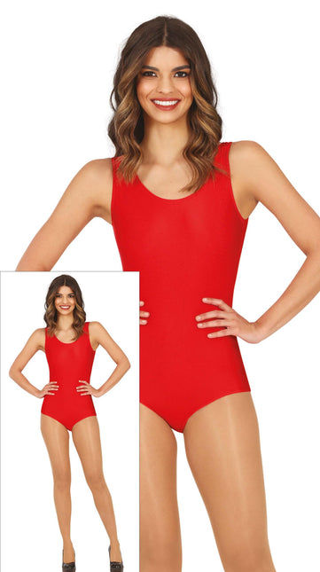 Naisten punainen hihaton trikoopaita