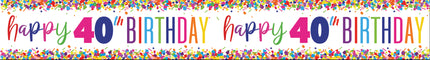 Hyvää syntymäpäivää banneri 40 vuotta 2.74m