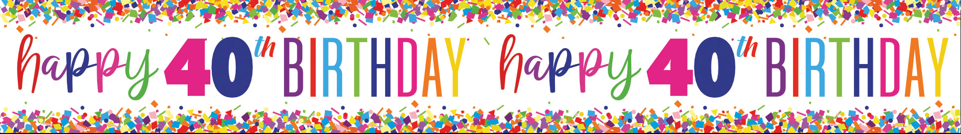 Hyvää syntymäpäivää banneri 40 vuotta 2.74m