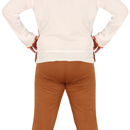 Hippie 60S puku ruskea valkoinen miehet