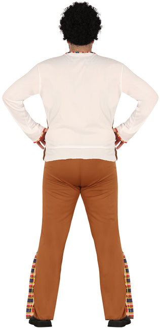 Hippie 60S puku ruskea valkoinen miehet