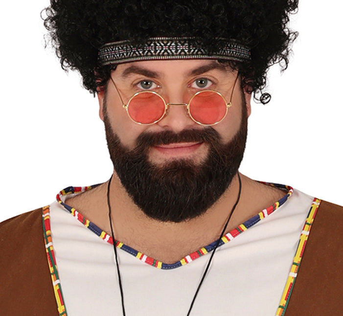 Hippie 60S puku ruskea valkoinen miehet