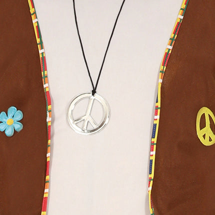 Hippie 60S puku ruskea valkoinen miehet