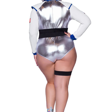 Astronautti puku Valkoinen Hopea Naisten Bodysuit Leg Avenue