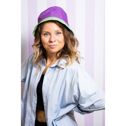 Kalastajan hattu Colorblock violetti/vihreä