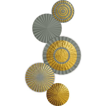 Paperiviuhkat/huoneet Golden Dawn - 5 kpl