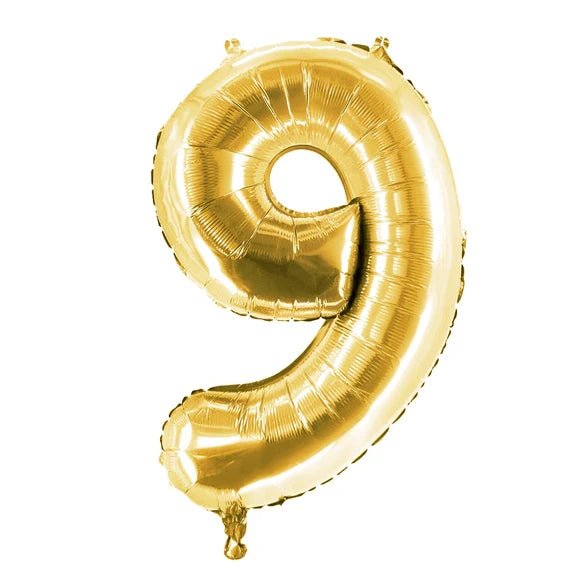 9 Jaar Cijfer Ballon Goud 1m Leeg van VDV Benefit koop je bij Partywinkel