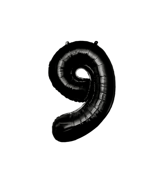 9 Jaar Cijfer Ballon Zwart 86cm van Paper Dreams koop je bij Partywinkel