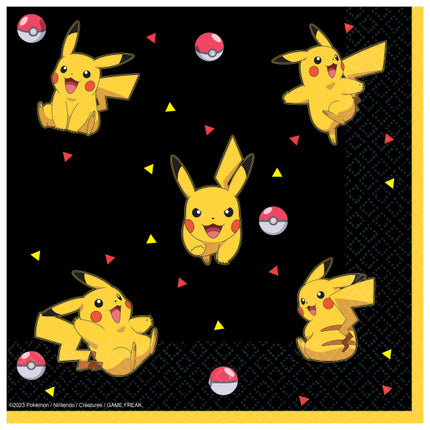 Pokemon lautasliinat Musta Keltainen 33cm 16kpl