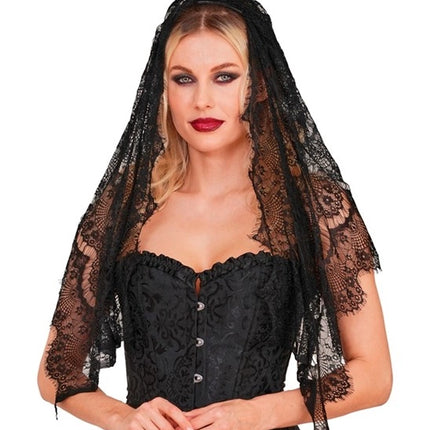 Halloween-huntu, musta pitsi