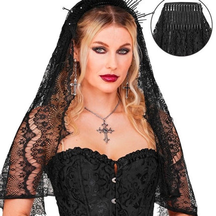 Halloween-huntu, musta pitsi