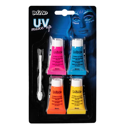 UV-neon-meikkisetti (vesipohjainen meikki, levityssivellin)