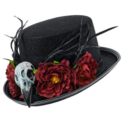 Halloween-hattu: voodoo-kukat ja luuranko