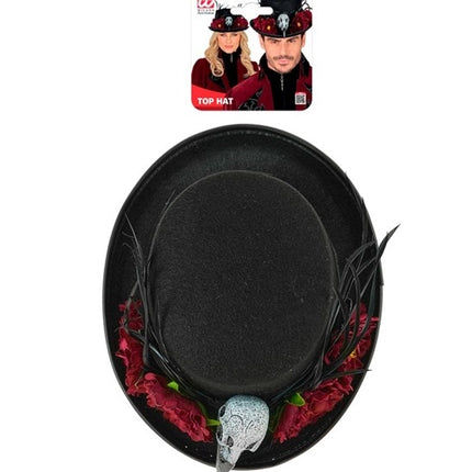 Halloween-hattu: voodoo-kukat ja luuranko