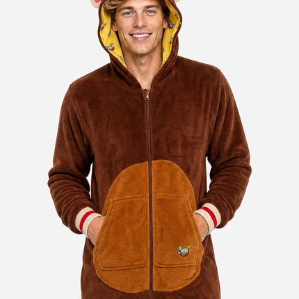 Apina-onesie, unisex, ruskea