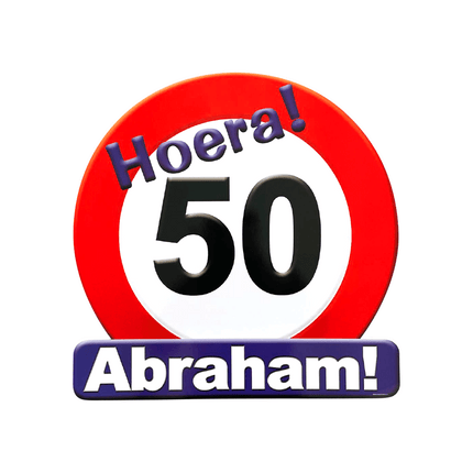 Abraham Deurbord 50 Jaar Verkeersbord 50cm van Paper Dreams koop je bij Partywinkel