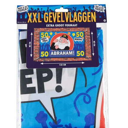 Abraham Gevelvlag 50 Jaar Hoera 1,5m van Paper Dreams koop je bij Partywinkel