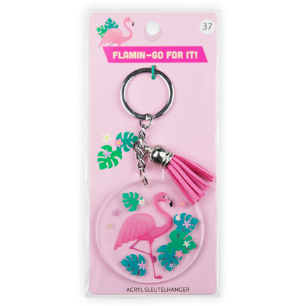 Akryylinen avaimenperä, flamingo
