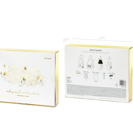 Adventkalender Huisjes Wit van Partydeco koop je bij Partywinkel