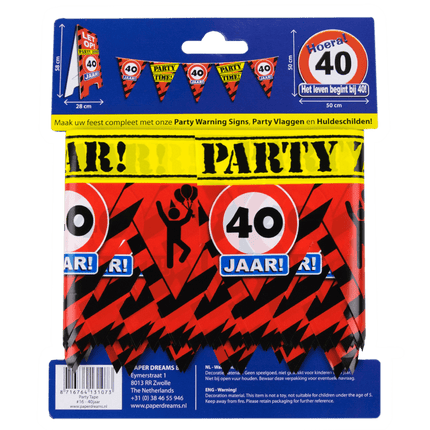 Afzetlint 40 Jaar 12m van Paper Dreams koop je bij Partywinkel