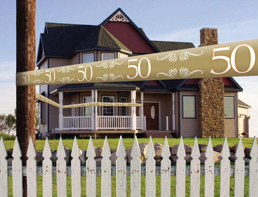 Afzetlint 50 Jaar Goud 15m van Folat koop je bij Partywinkel