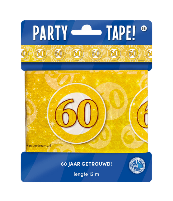Afzetlint 60 Jaar Getrouwd 12m van Paper Dreams koop je bij Partywinkel