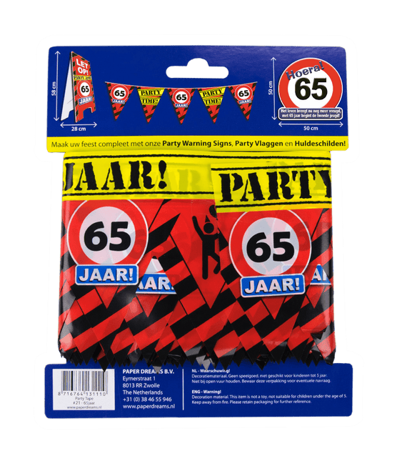 Afzetlint 65 Jaar 12m van Paper Dreams koop je bij Partywinkel