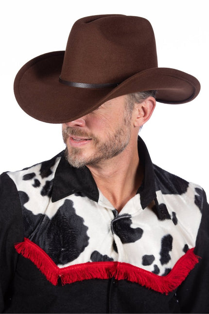 Cowboy Hoed Bruin Gesp van Wilbers & Wilbers koop je bij Partywinkel