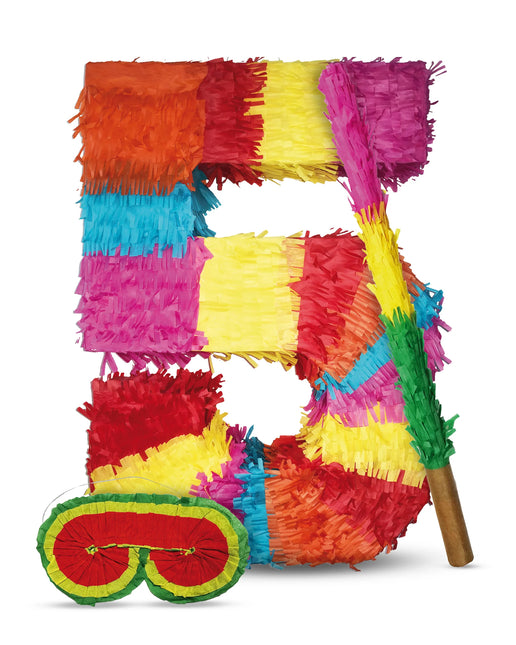 Numero 5 -piñata-setti, 3-osainen, 45 cm