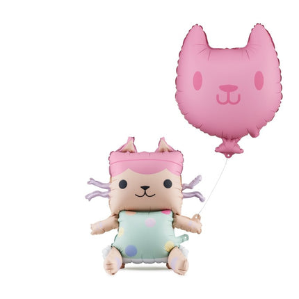 Baby Box & Kat folieballonnen, 43x46 cm en 35x37 cm van Partydeco koop je bij Partywinkel