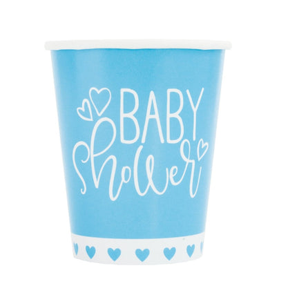 Babyshower Bekers Blauw 266ml 8st van Unique koop je bij Partywinkel