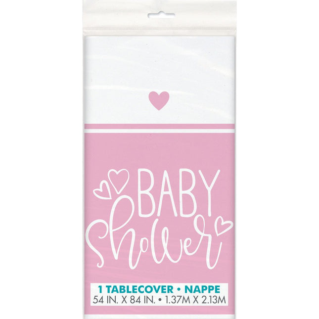 Babyshower Tafelkleed Roze 2,13m van Unique koop je bij Partywinkel