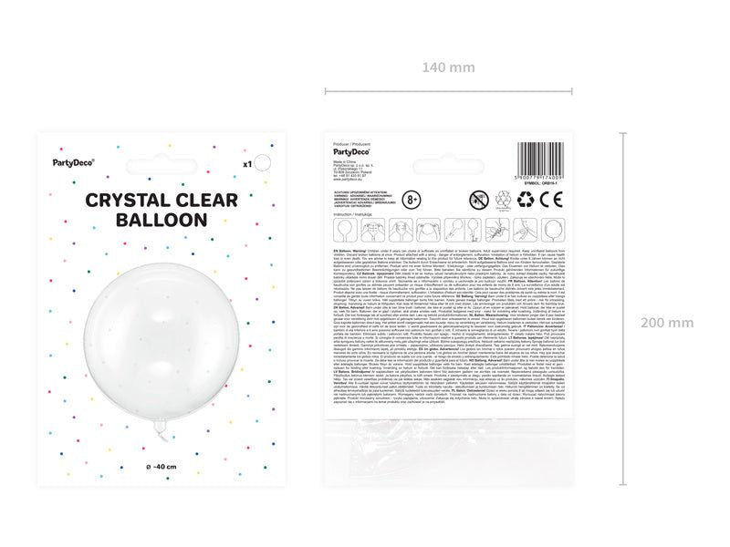 Ballon Doorzichtig 40cm van Partydeco koop je bij Partywinkel