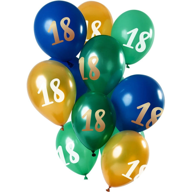 Ballonnen 18 Jaar Mix 30cm 12st van Folat koop je bij Partywinkel