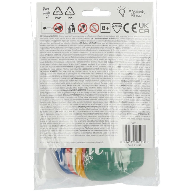 Ballonnen 21 Jaar Gekleurd 33cm 6st van Folat koop je bij Partywinkel