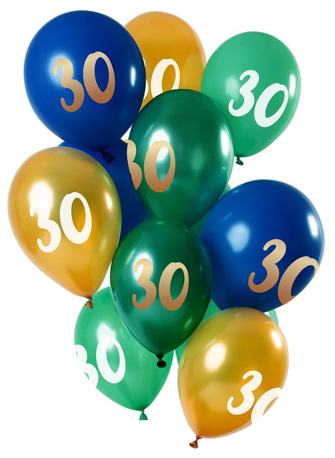 Ballonnen 30 Jaar Mix 30cm 12st van Folat koop je bij Partywinkel
