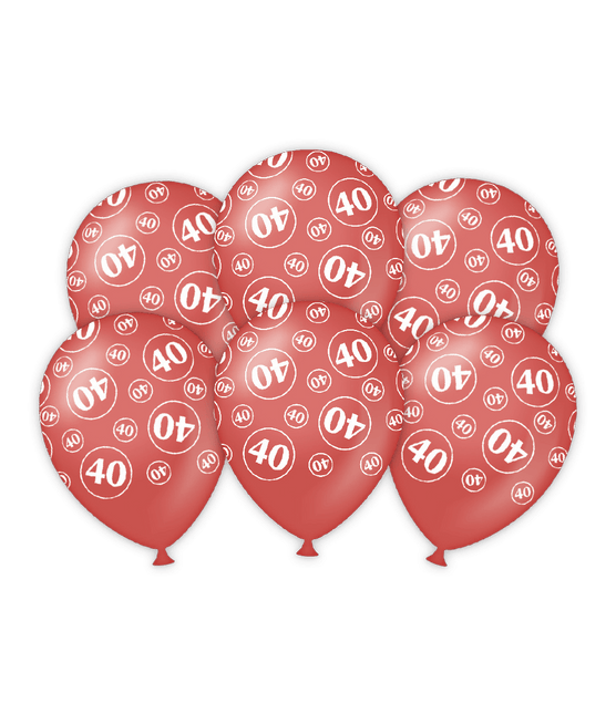 Ballonnen 40 Jaar 30cm 6st van Paper Dreams koop je bij Partywinkel