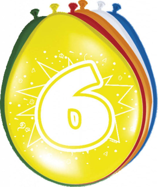 Ballonnen 6 Jaar 30cm 8st van Folat koop je bij Partywinkel