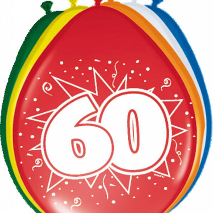 Ballonnen 60 Jaar 30cm 8st van Folat koop je bij Partywinkel