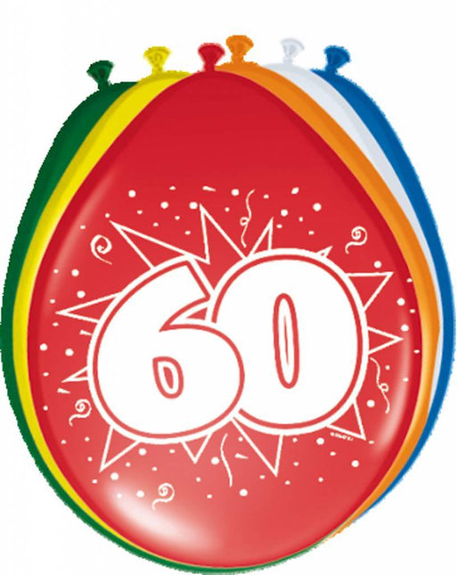 Ballonnen 60 Jaar 30cm 8st van Folat koop je bij Partywinkel