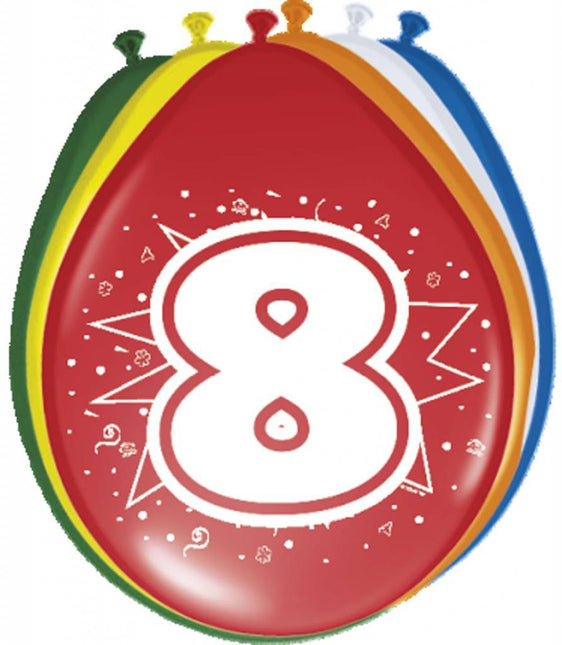 Ballonnen 8 Jaar 30cm 8st van Folat koop je bij Partywinkel