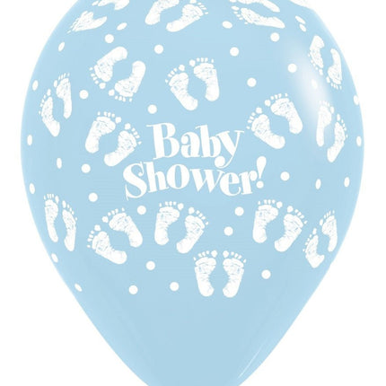 Ballonnen Baby Shower Footprints Pastel Matte Mix 30cm 25st van Sempertex koop je bij Partywinkel