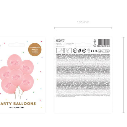 Ballonnen Babyschoentjes Roze 30cm 6st van Partydeco koop je bij Partywinkel
