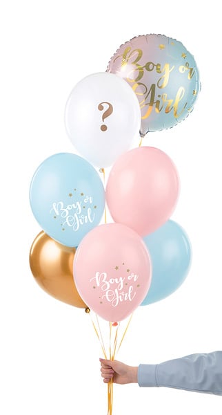 Ballonnen Boy Or Girl Mix 30cm 6st van Partydeco koop je bij Partywinkel